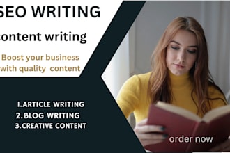 do article writing, SEO content writing and blog post