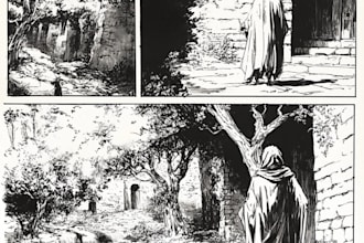 create your comic book page line art