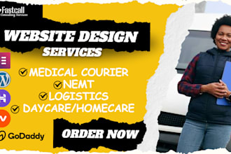 design redesign medical courier healthcare, homecare nemt daycare website wix