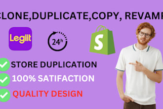 copy, clone, revamp, redesign shopify ecommerce website, printify shopify store