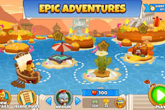 develop like idle tycoon game, tower defense game, 2d, 3d game development