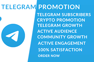 grow real crypto project telegram subscribers and promote your token