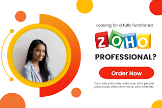 set up anything on zoho one, zoho books, zoho CRM, zoho people, zoho site