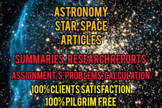 write astronomy and astrophysics project and assignment
