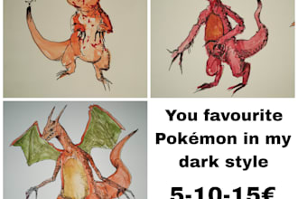 draw your favourite pokemon in my horror creepy style
