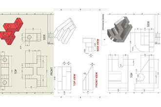 2d engineering drawings, mechanical drawings, technical drawings, cad drafter