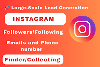 extract instagram followers or following and find emails or phone number
