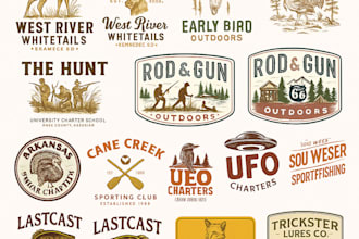 make a hunting fishing outdoor vintage, camping adventure nature t shirt design