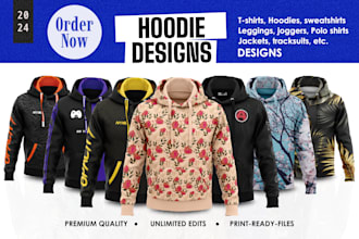 design all over sublimation hoodies, tshirts, and esports jerseys