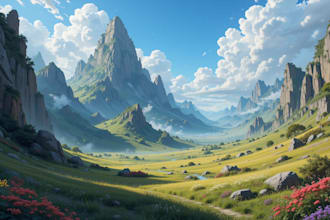 anime background graphics novel and environment  art