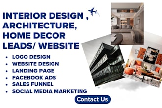 generate interior design leads via facebook ads architecture home decor website