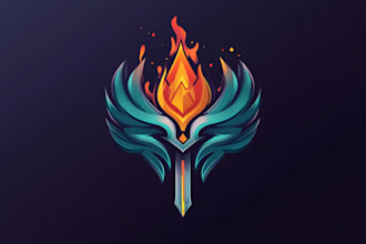 create medieval fantasy game, rpg, mmo game logo