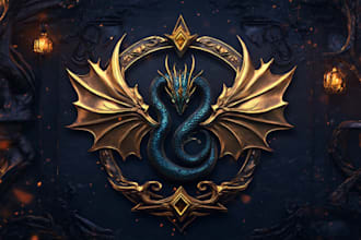 make a fantasy game logo with cool unique magic style