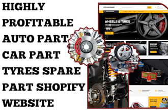 design highly profitable auto part car part tyres spare part shopify website