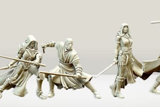custom military miniature model table top and articulated model for 3d printing