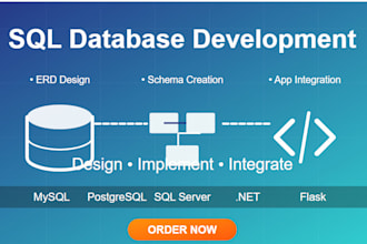 design erd, write sql queries, and integrate with flask or dot net apps