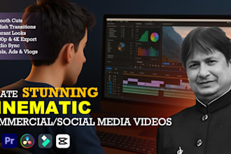 do video editing with cinematic visuals, dynamic transitions, and storytelling