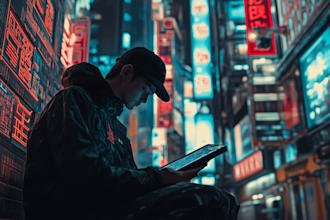 create a cyberpunk sci fi futuristic city for your project
