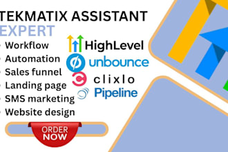 setup gohighlevel tekmatix website workflow automation pipeline sms marketing