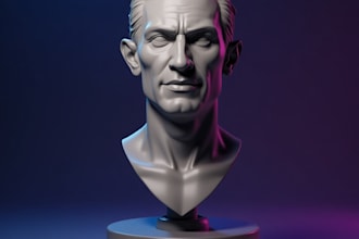 do realistic 3d head bust 3d head model 3d sculpting  3d face model