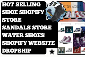design selling sandals sneakers water shoes shopify store fashion shoes website