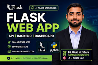 develop custom flask web apps, rest apis and scalable python backend systems