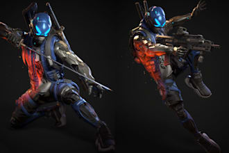 do 3d armor 3d weapon 3d character with armor 3d wearable full armor with weapon