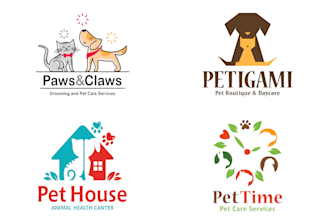 make modern minimalist dog, pet and animal business logo