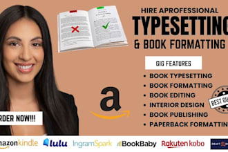 do formatting typesetting and book layout for ebook and print