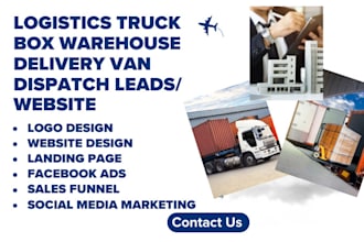 generate logistics truck box warehouse leads delivery van dispatch website