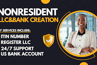 get itin number, register llc for us nonresident, create US bank account, US llc