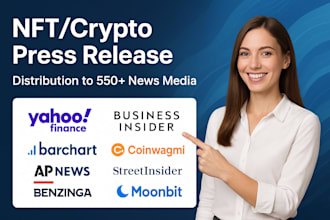 write and distribute crypto, nft, and blockchain press releases to top sites