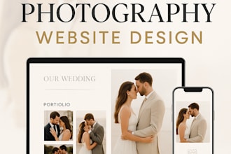 design a photographer website, wedding website with booking and gallery