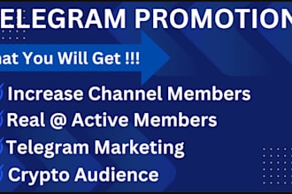 grow 950k real crypto project telegram subscribers and promote your token