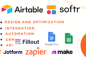 setup your airtable databases, zapier, make com and forms