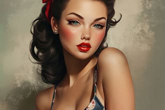 draw any style pin up girl ,vintage ,nsfw or retro character