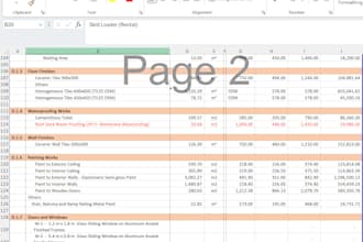 provide quantity and material take off, cost estimation