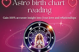 give you an astrology birth chart reading in pdf, love and relationship, max 48h