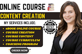 create ebook online course content creation curriculum coaching program