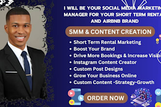 be your short term rental social media marketing manager content creator