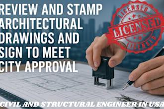 licensed architectural drawings and USA pe stamp in california, pennsylvania