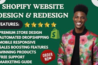 set up shopify store, design and redesign shopify website, dropshipping store