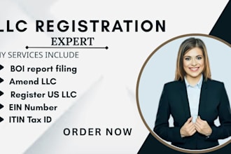 register US llc, ein in 24 hours, itin, boi report for US and non US