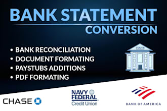 do bank statement conversion into excel, editable format