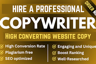 write persuasive sales copy, ad copy, website content as your copywriter