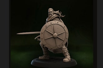 design 3d fantasy figurine,dnd miniature,army figurine,aos 40k army,stl file,obj