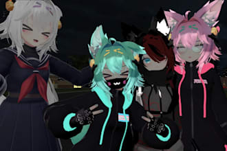 mod and edit custom vrchat booth avatar, vrchat avatar, tf2 character, sfm model