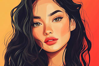 draw realistic cartoon vector portrait thumbnail like sunny v2