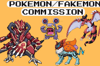 do pokemon pixel art sprite sheet, fakemon, trainer, custom pokemon anime art