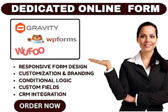 build wufoo wpforms gravity form integration unbounce typeform jotform zapier VA